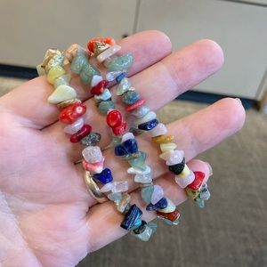 Mixed Bold color stone and crystal chip bracelet